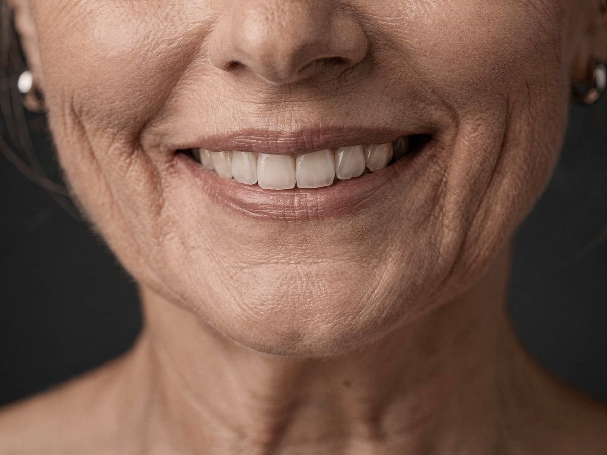 Sonrisa de una mujer adulta mayor (imagen ilustrativa)
